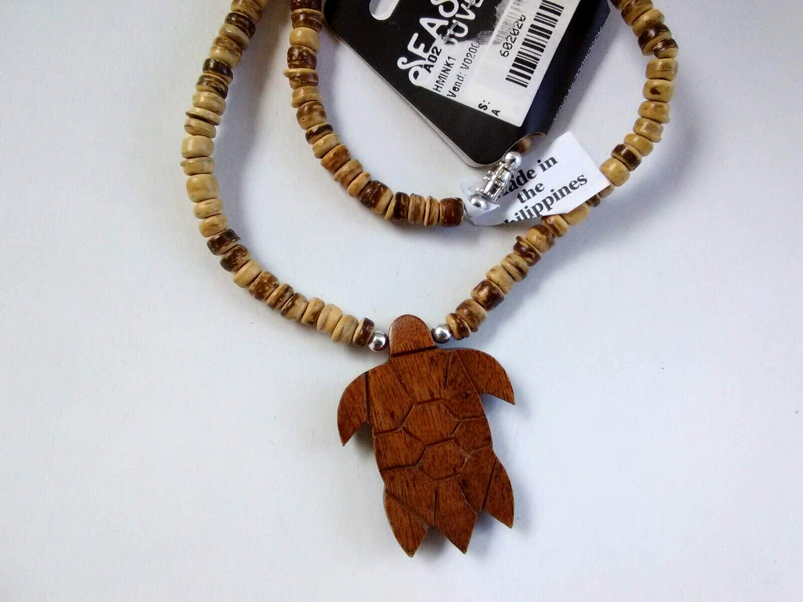 Sea Turtle Necklace Coconut Choker Ethnic Tribal Unisex 18″ USA Seller New