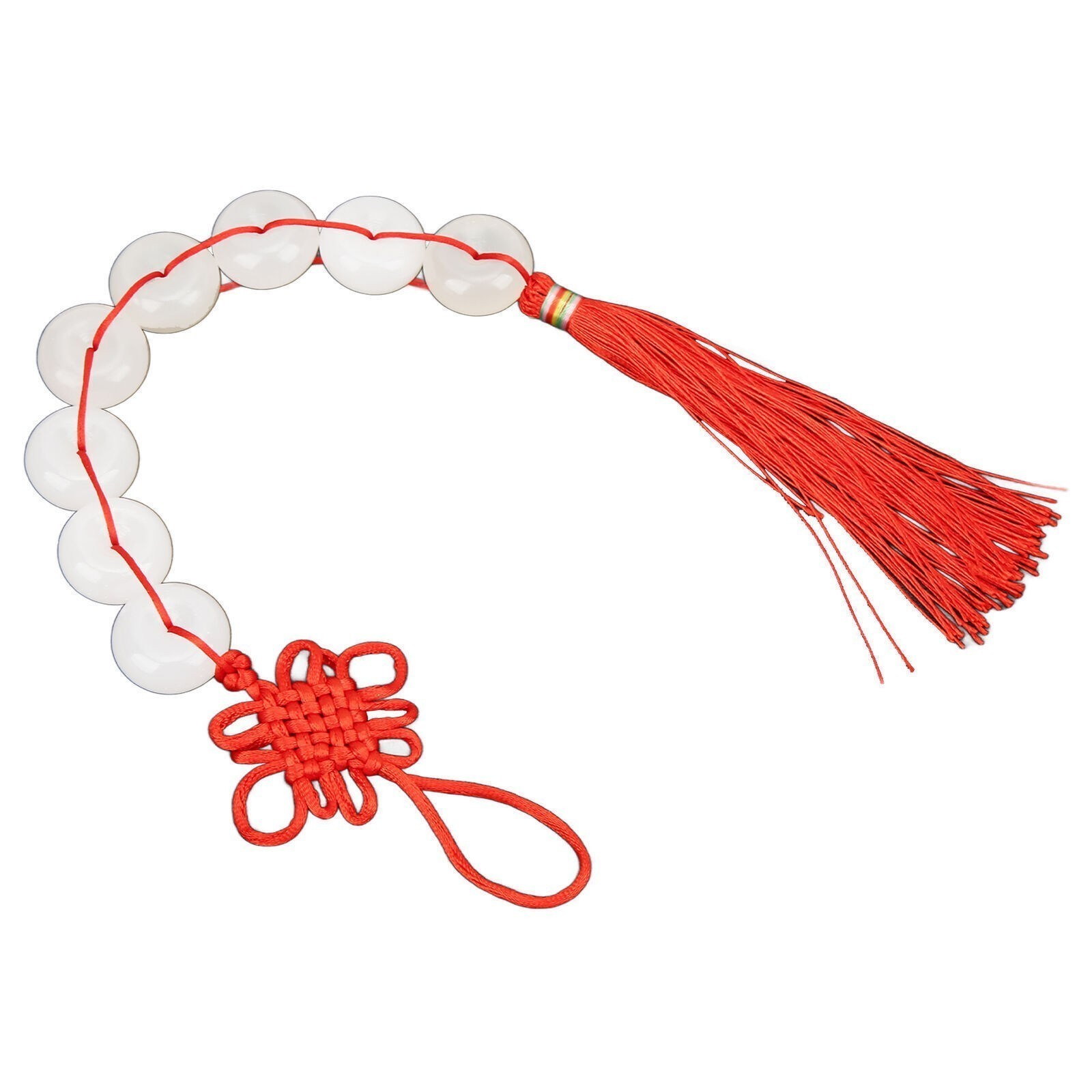 White Jade Pendant Pure Colour Eight White Jade Chinese Knot Feng Shui Pendant