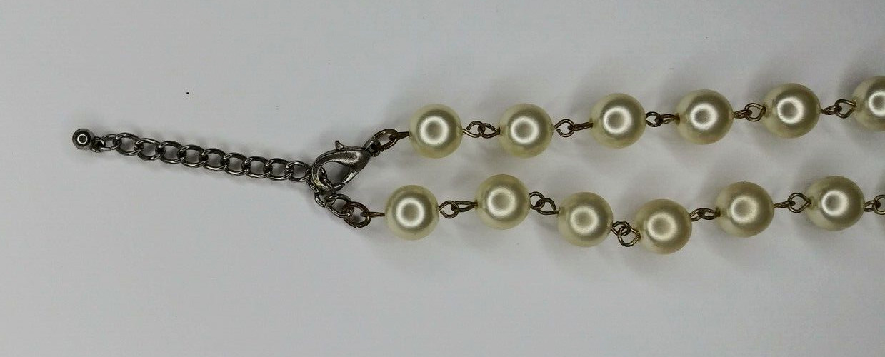 Faux Pearl Necklace with 5 Strands Fashion Costume Jewelry