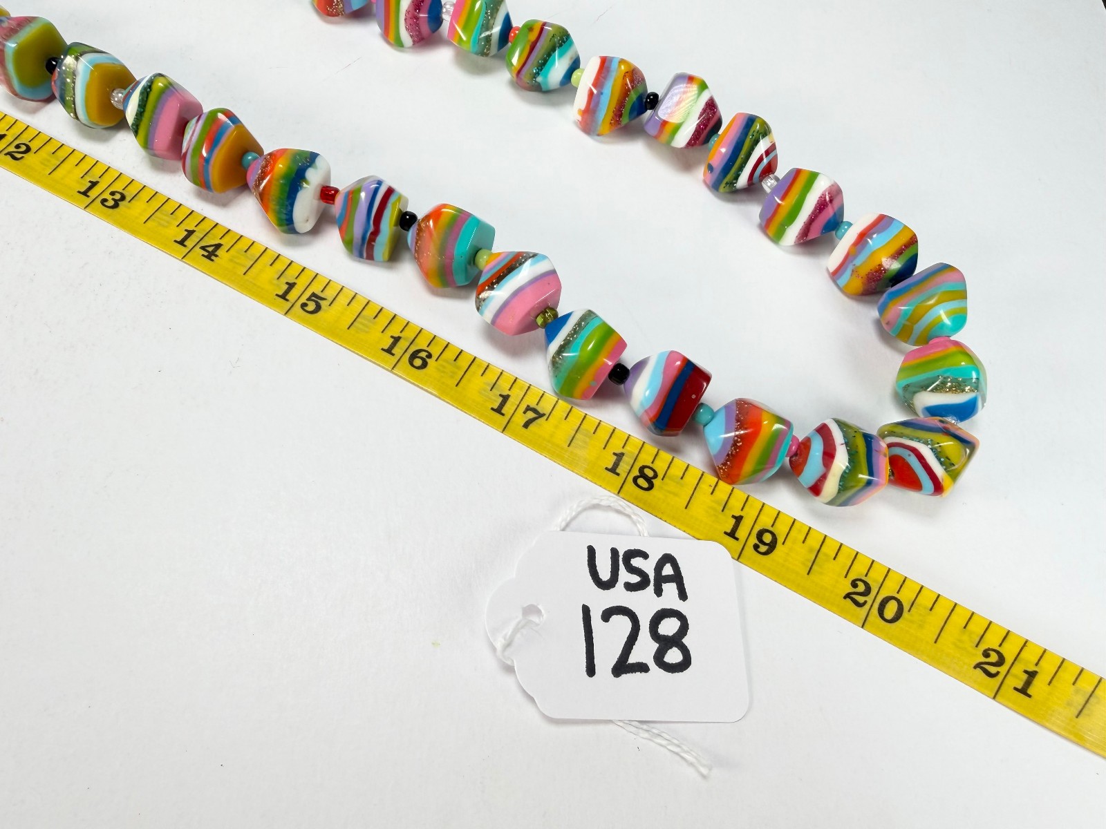 Jackie Brazil “Camille Liquorice Stripes x Kandinsky Small Stones 110cm Necklace