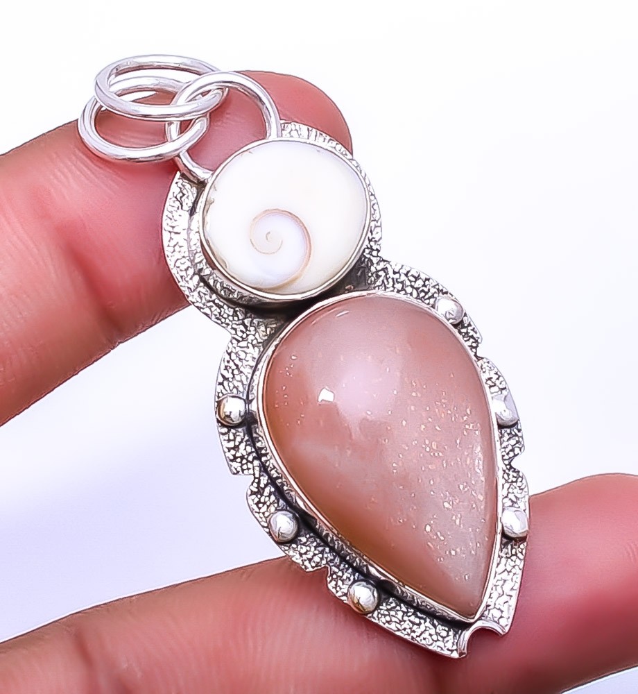 Moonstone – Sri Lanka 925 Sterling Silver Pendant 2.15″ P498541, Christmas Gift