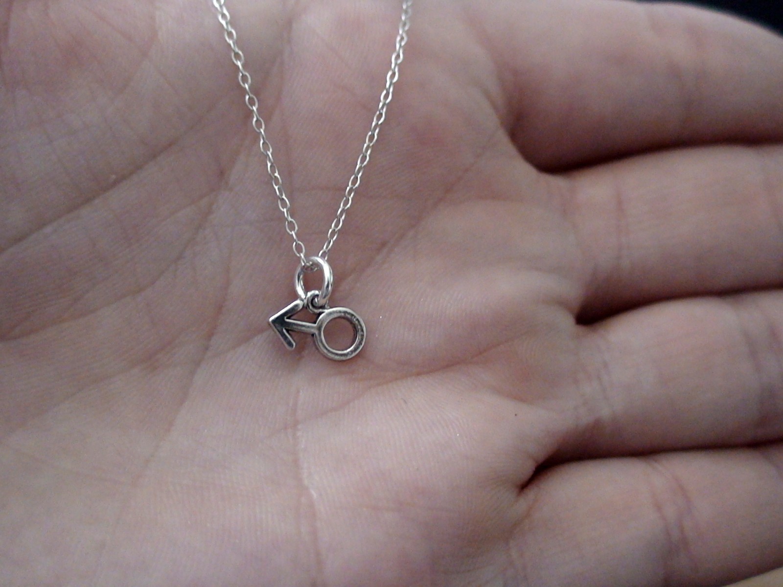 Tiny Male Symbol Necklace – 925 Sterling Silver – Charm Man Male NEW