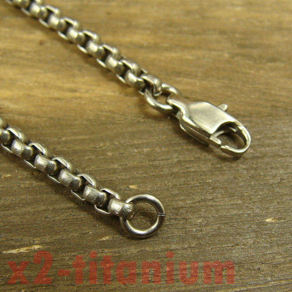 Titanium Ti 3mm Rolo box chain Clavicle necklace anti allergy XH283A