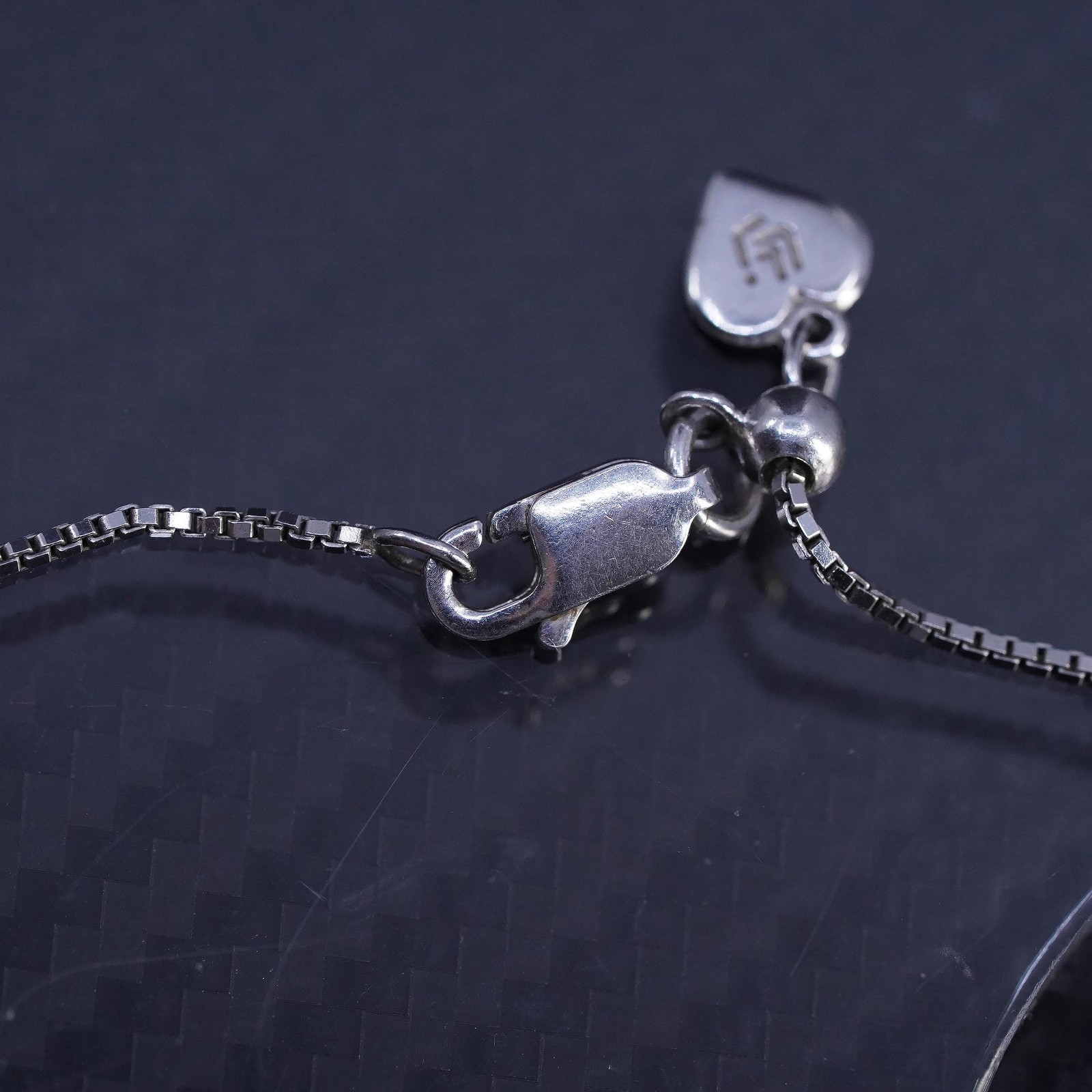 22” 1.6mm, vintage sterling silver 925 box chain necklace