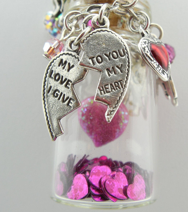KIRKS FOLLY ~~NEVER RELEASED~~ CUPIDS HEART FANTASY BOTTLE NECKLACE ~~~NEW~~ ST