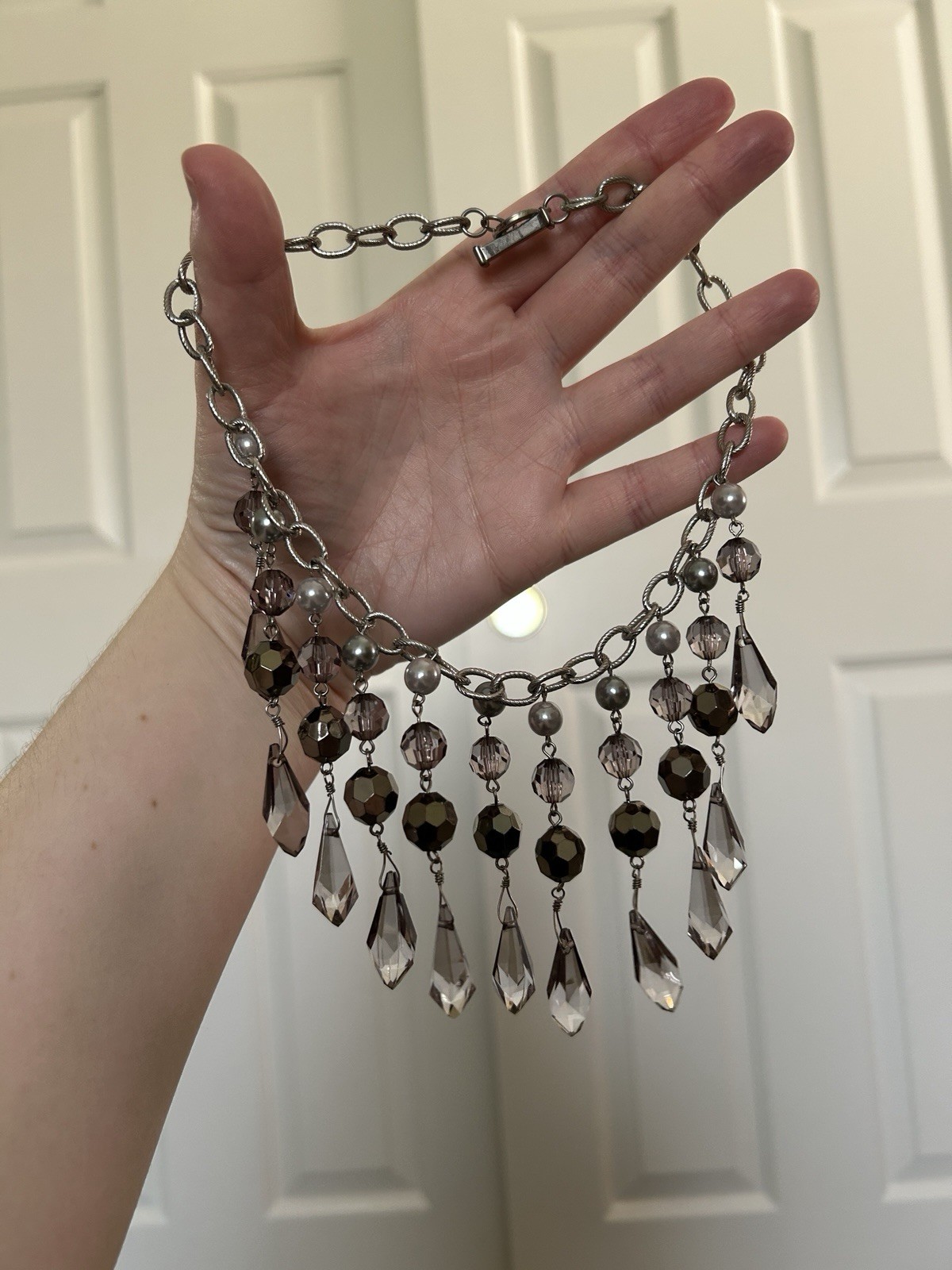 Black Grey And Silver Necklace