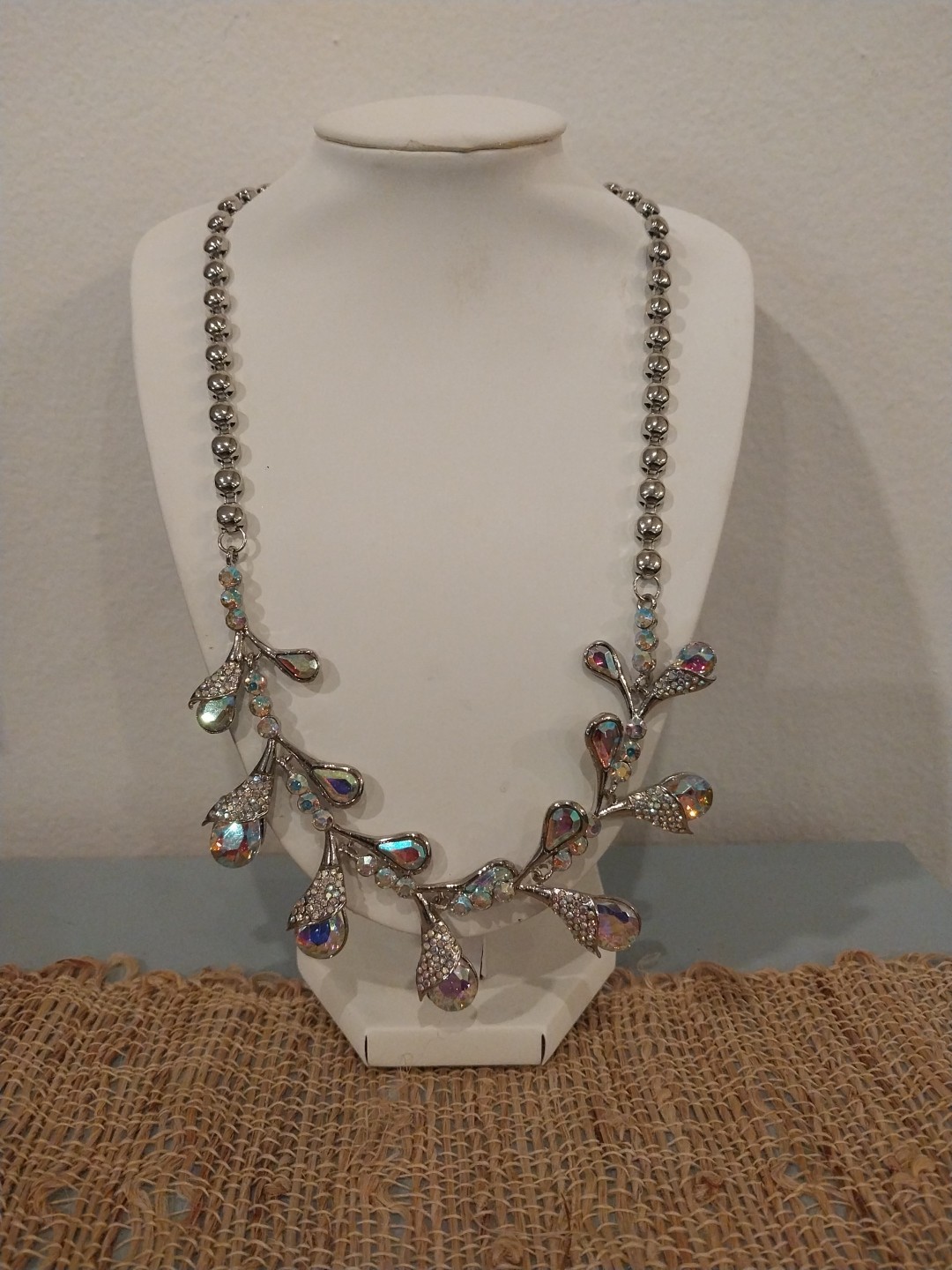 GORGAURORA BOREALIS Color Glass, Multi Color Austrian Crystal Necklace (20-22″)