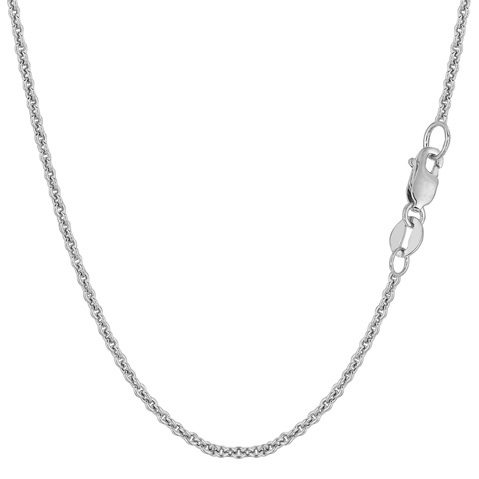 14k White Real Gold Forsantina Chain Necklace, 1.9mm, 16″