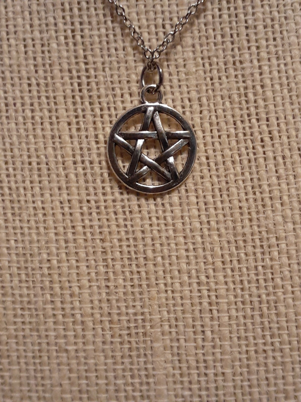 Metaphysical Tibetan Silver Pentacle Pentagram Wiccan Pendant and Necklace