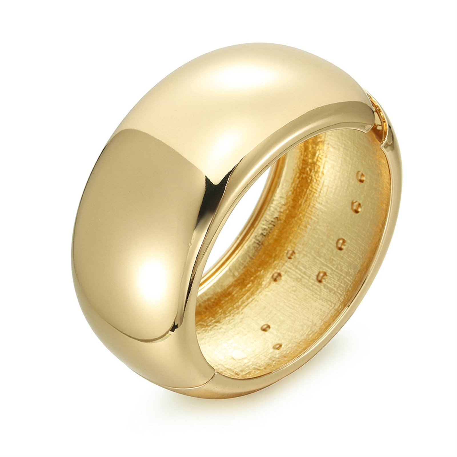 YMBYCM Chunky Gold-plated Bangle Bracelets for Women Trendy Wide Chunky Cuff …