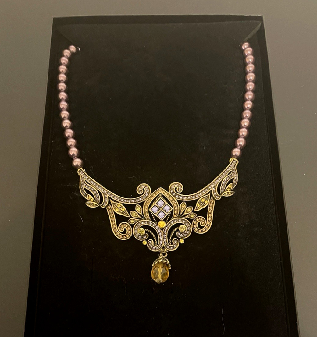 Beautiful Heidi Daus Romance Simulated Pearl with Drop Multcolor Necklace