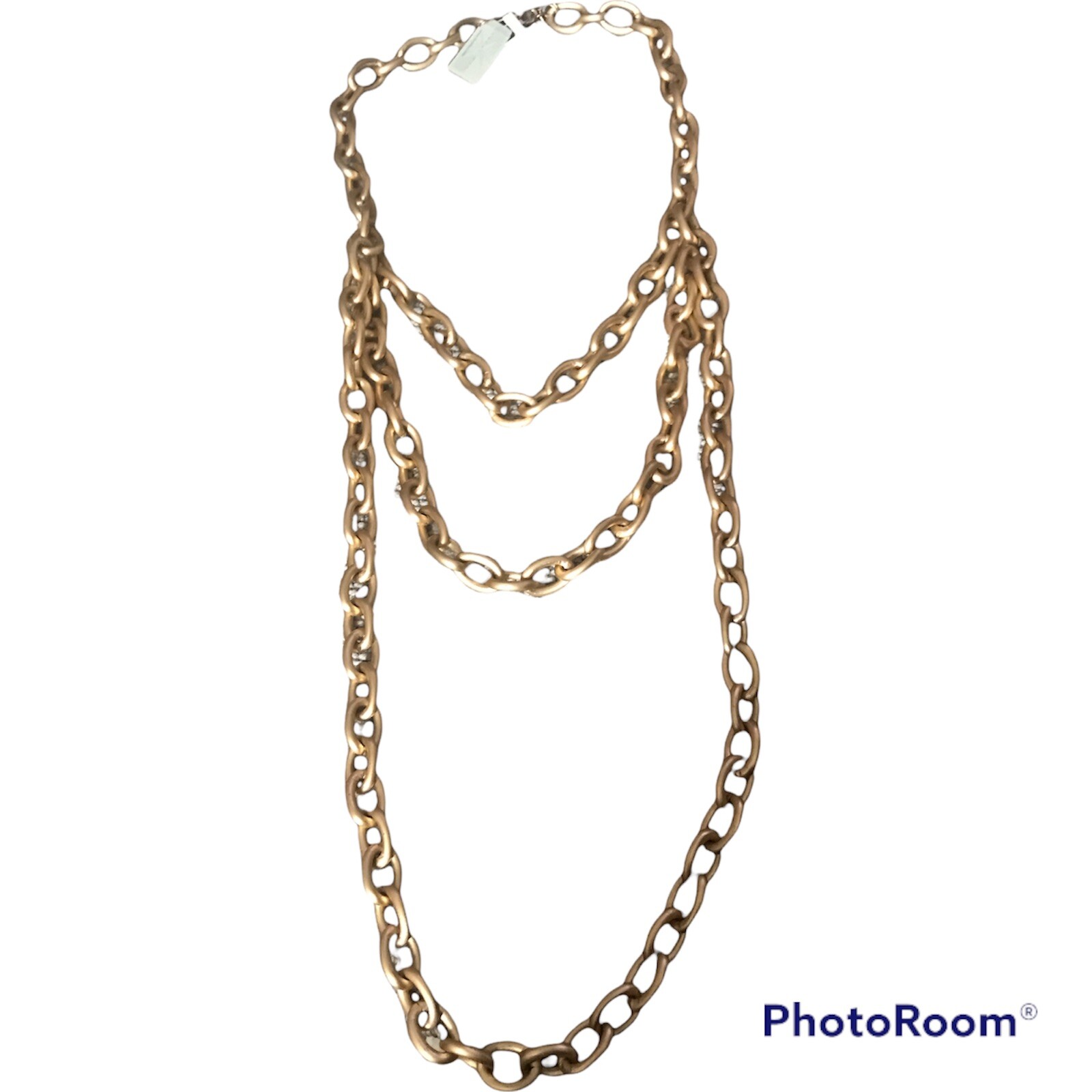 NWT Lydell NYC 3 layers thick gold tone chain Statement necklace Hangs To 19”
