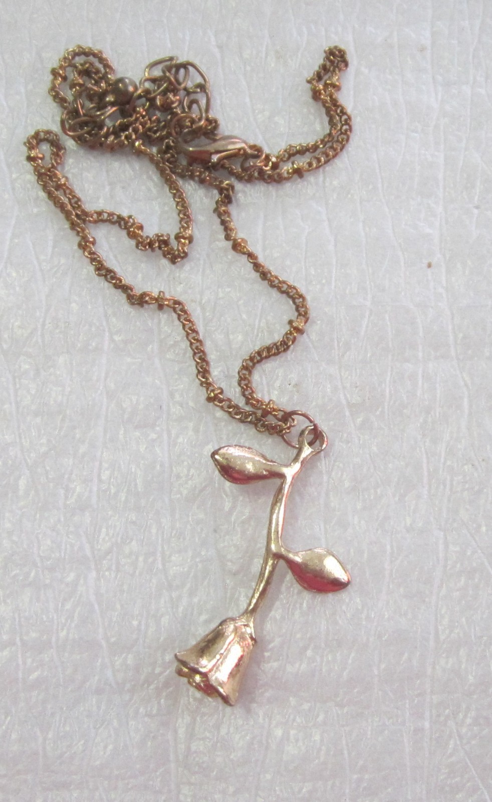 Long Stem Gold Tone Rose Pendant #jewelry #fashion #rose #necklace
