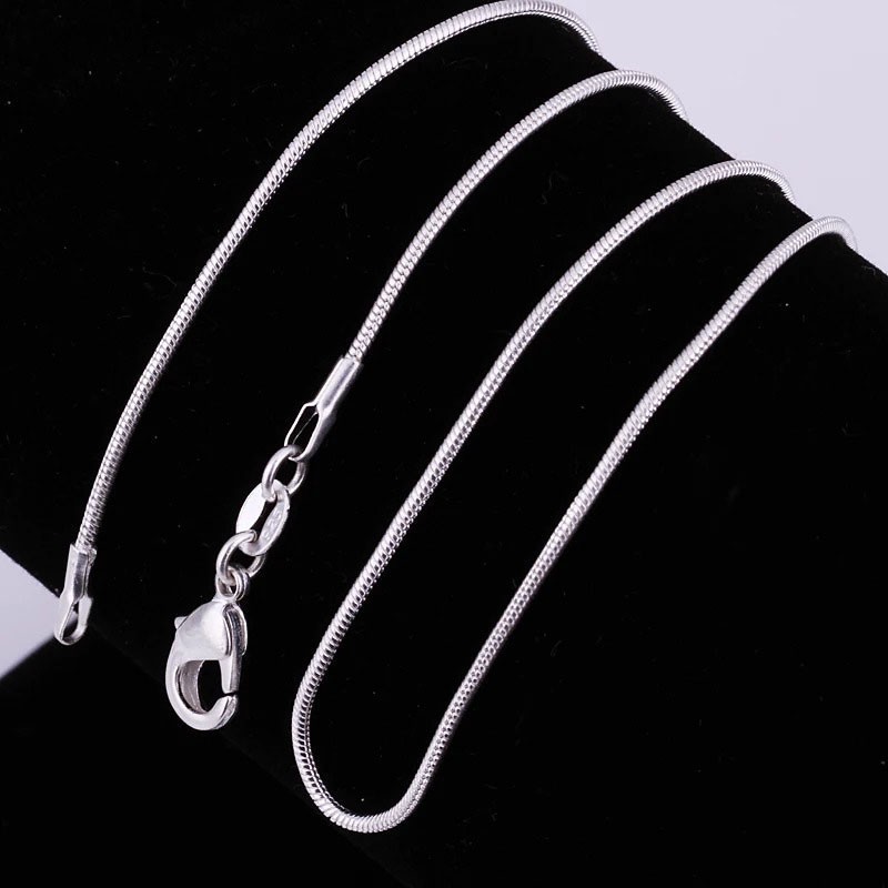 10pcs Hot Sale 925 Sterling Solid Silver 1mm Snake Chain Necklace Jewelry Gift