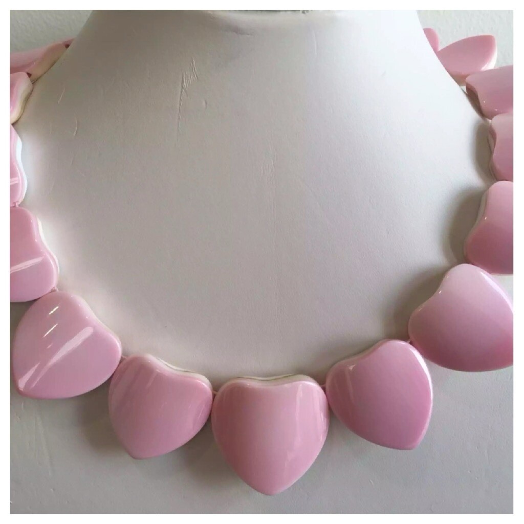 Pink Conch Shell Heart Hand Craved Necklace