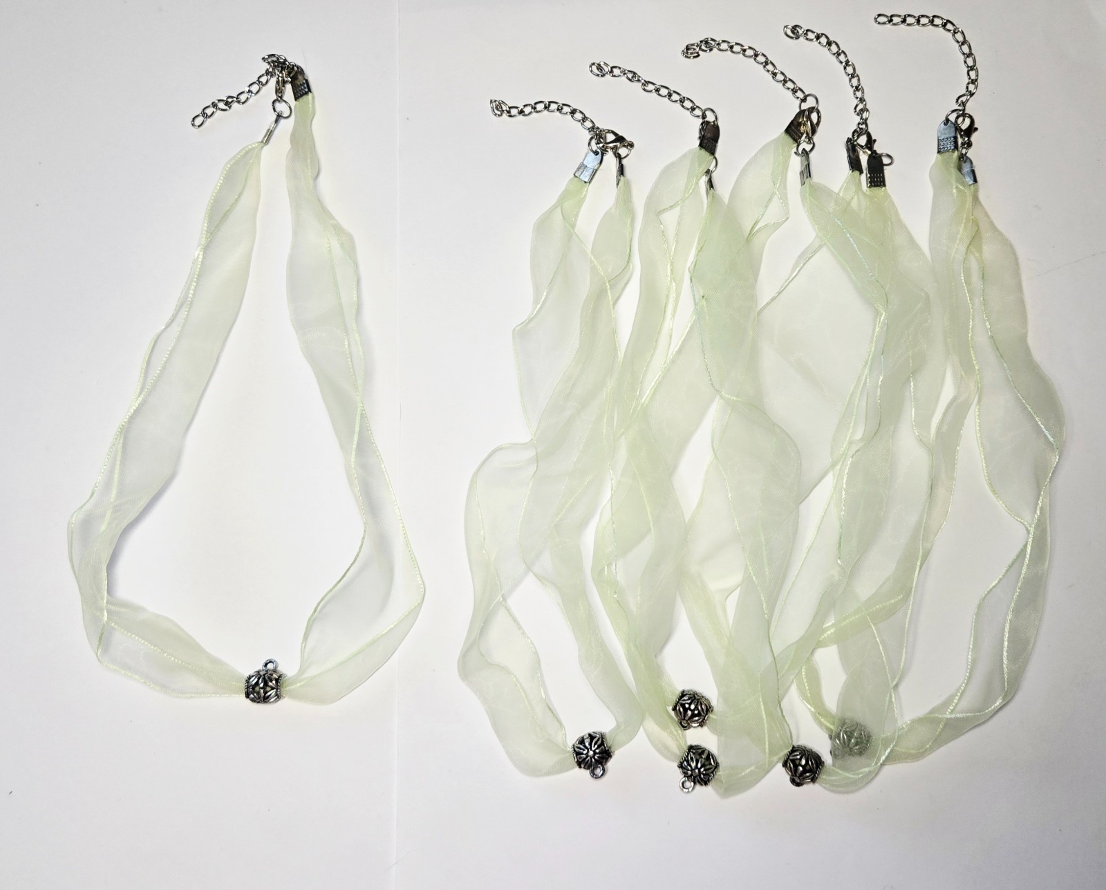 Necklace Cord Simple Sheer Ribbon Jewelry Making Multi Cord 18″ 50 pcs