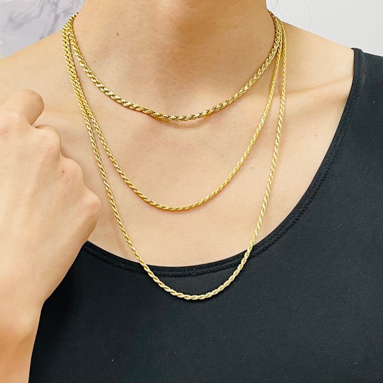 14K Gold/Platinum Plated 925 Sterling Silver Diamond Cut Rope Chain .925 Italy