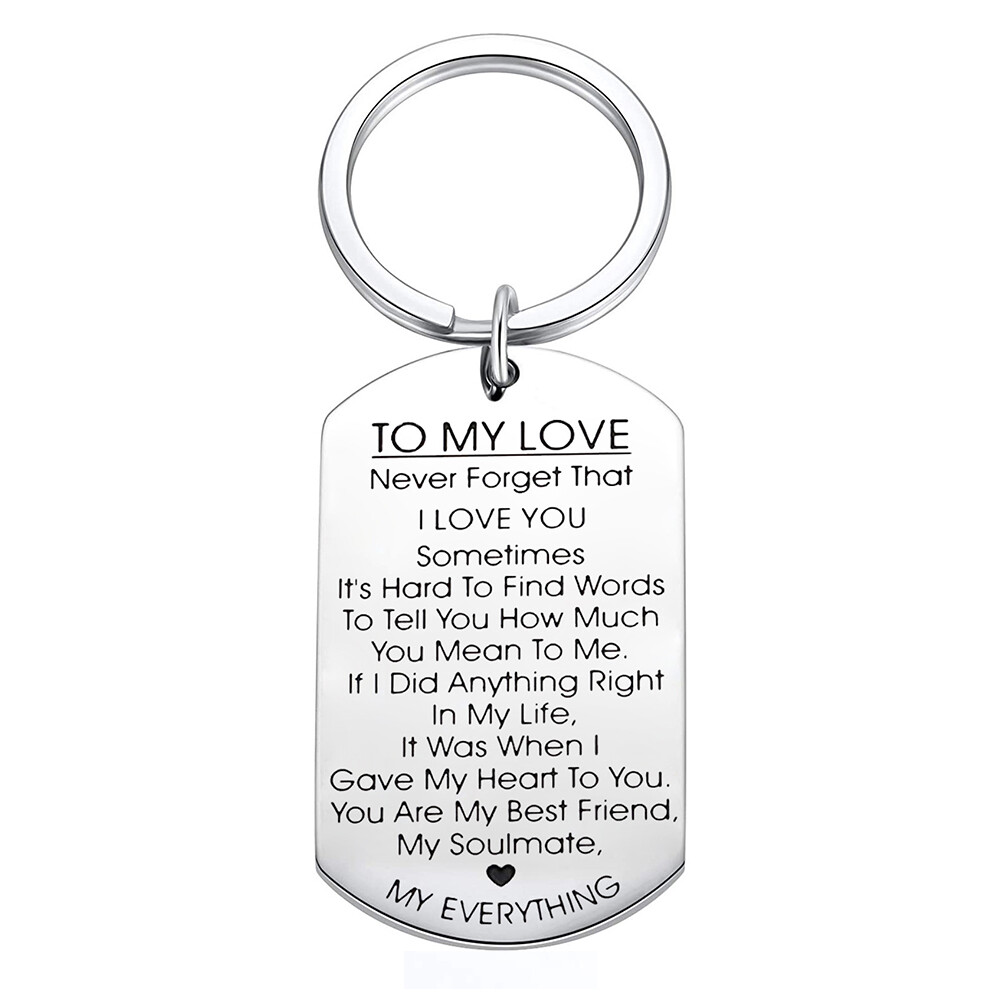 US 1 Pack Valentine’s Day Gift For Girlfriend Wife Keychain & Necklace To Tag