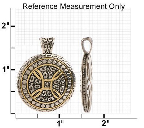 QVC Steel by Design Round Medallion Pendant Venetian Box Chain Necklace J261285