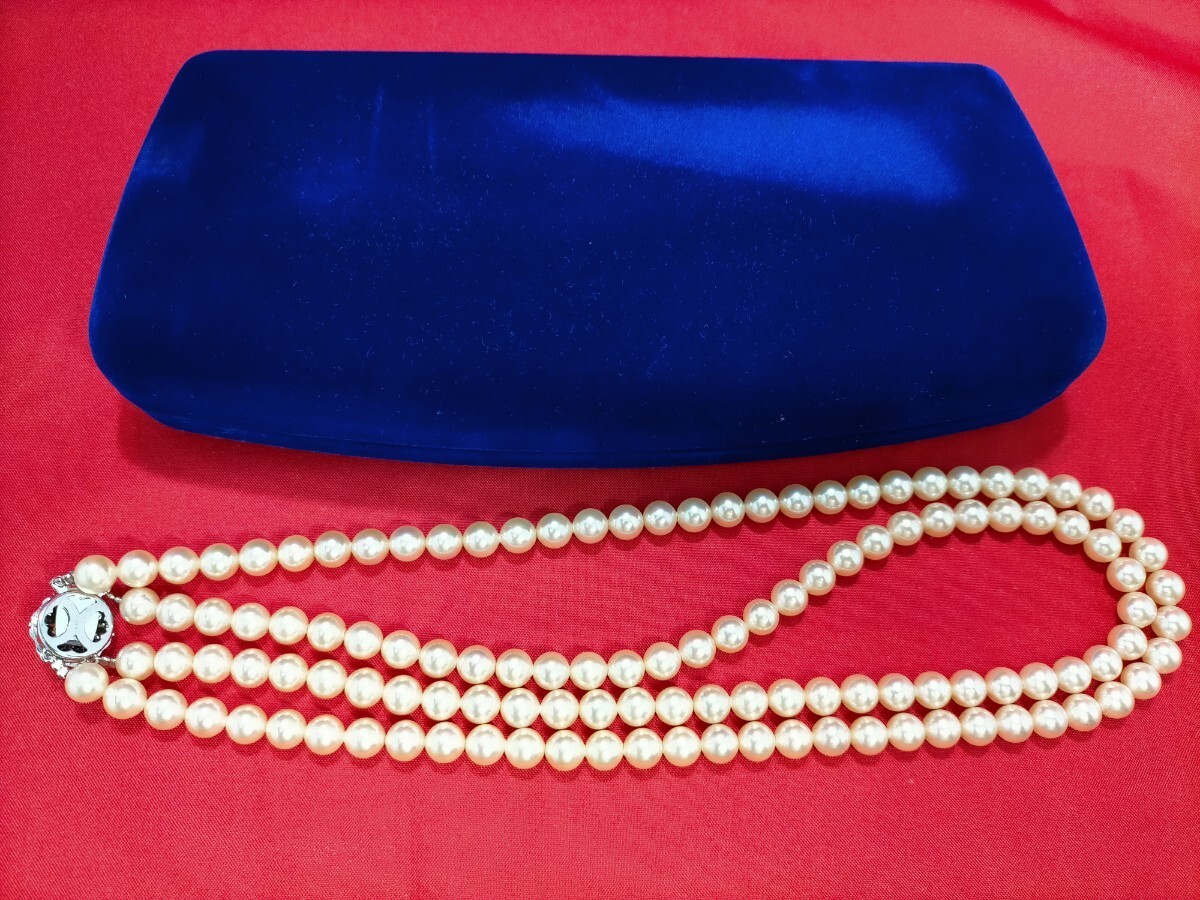 Akoya Genuine Pearl Necklace Pink 6.9mm-7.2mm Silver Fittings 46cm From Japan