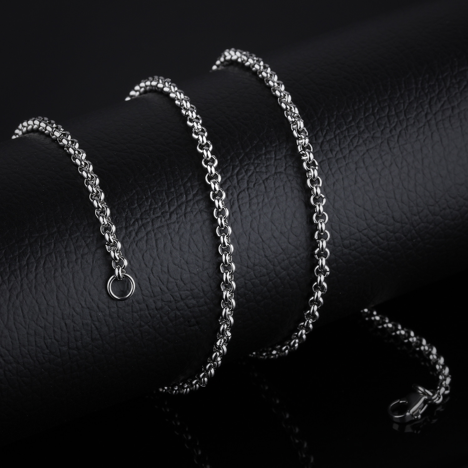 5pcs 3mm/4mm Stainless Steel Rolo Chain Necklace for Women Men Jewelry Pendant