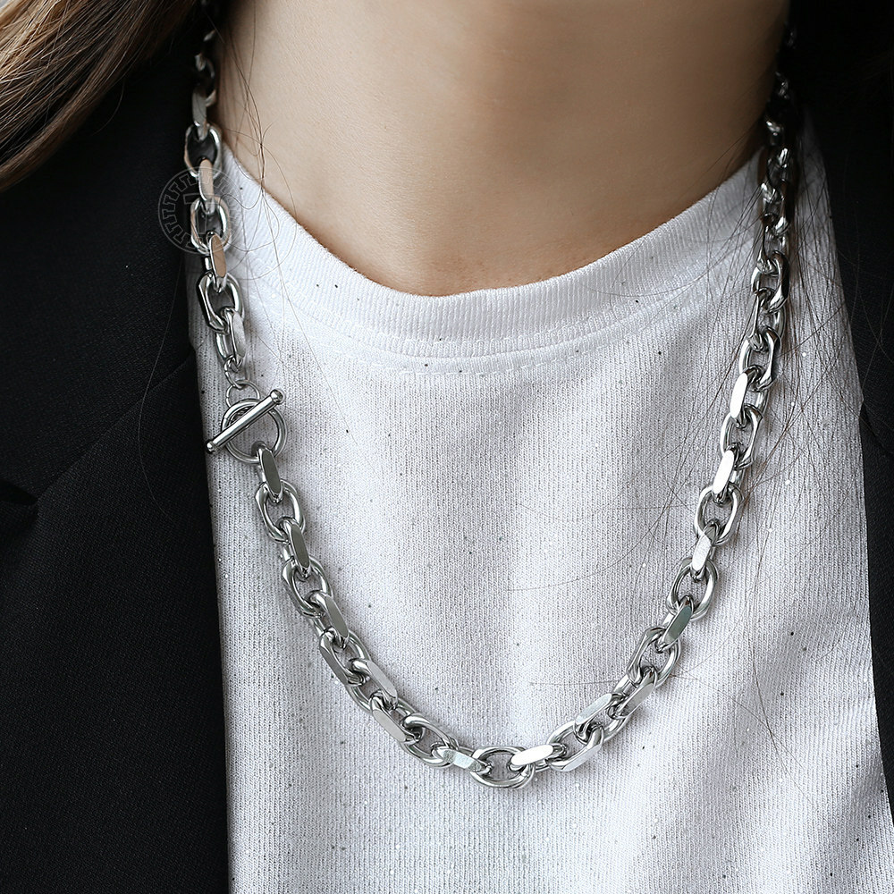 9mm CABLE Rolo Link Stainless Steel Necklace Toggle Men Chain Jewelry Gift 18-26