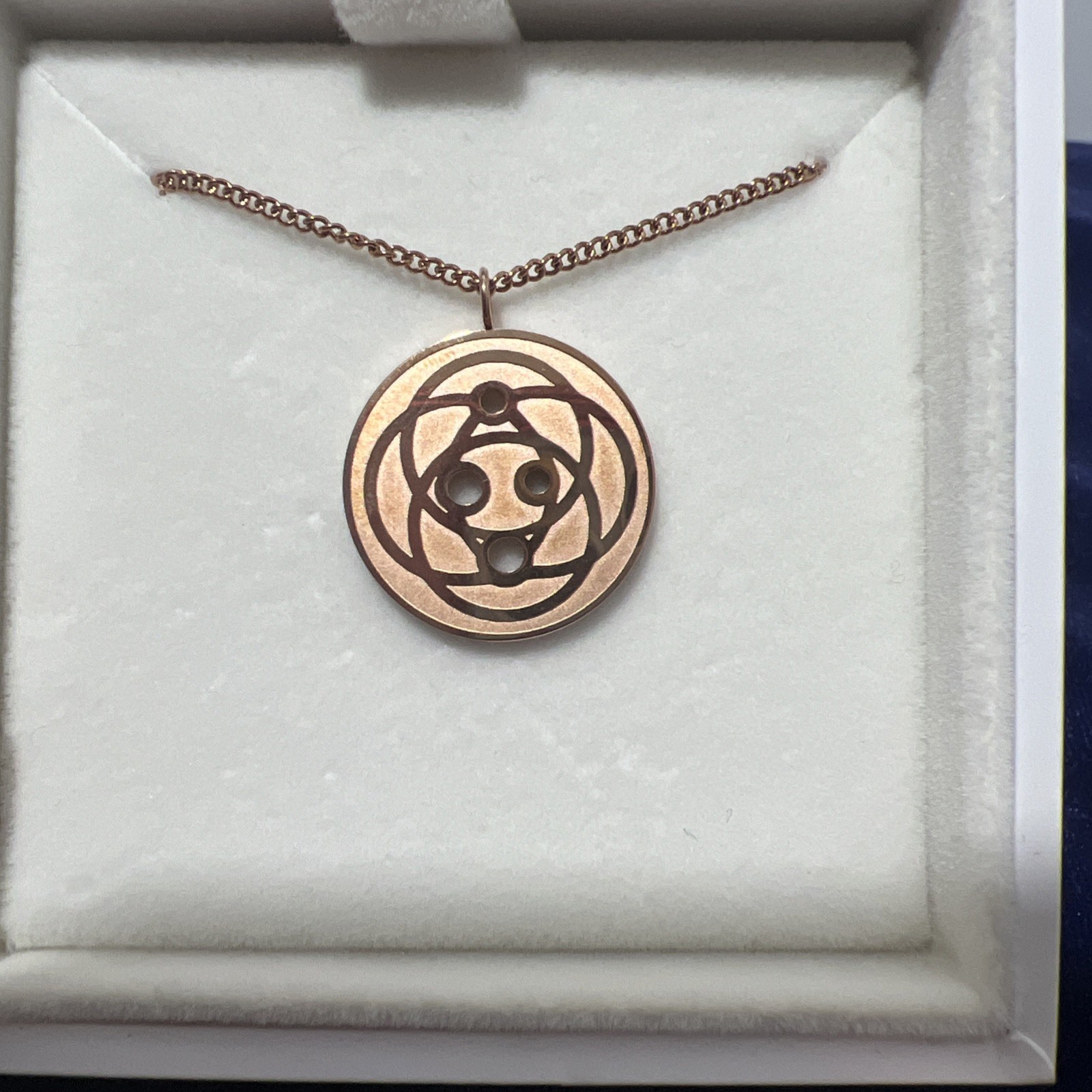Harmoni 18K Rose Gold Plated Round Pendant Necklace, Large 25mm