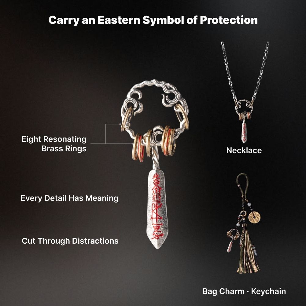 Taoist Masterblade Shi Dao Pendant Cinnabar Talisman Chinese Amulet Gift