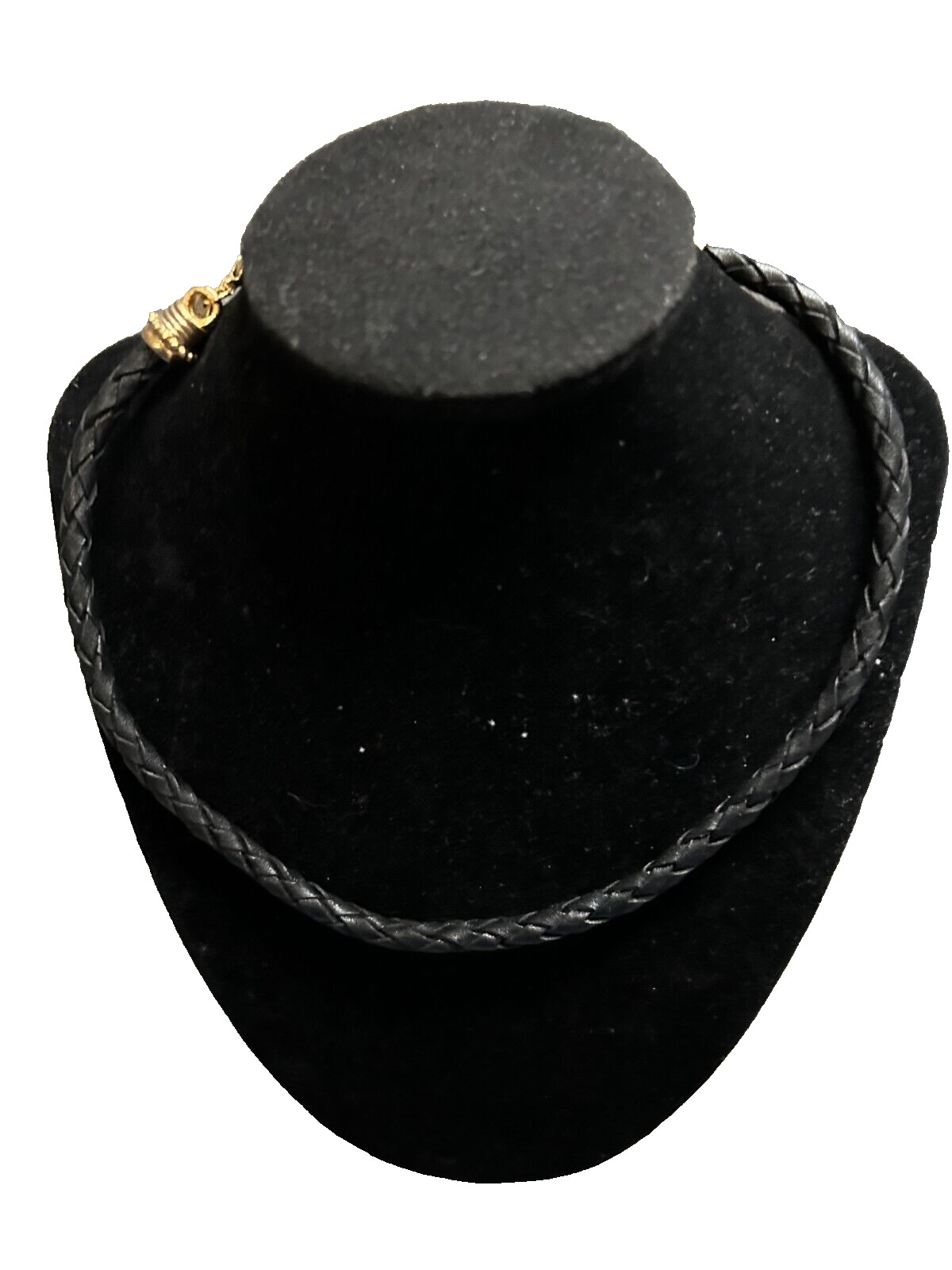 Estate Black Braided Rope Cord Necklace