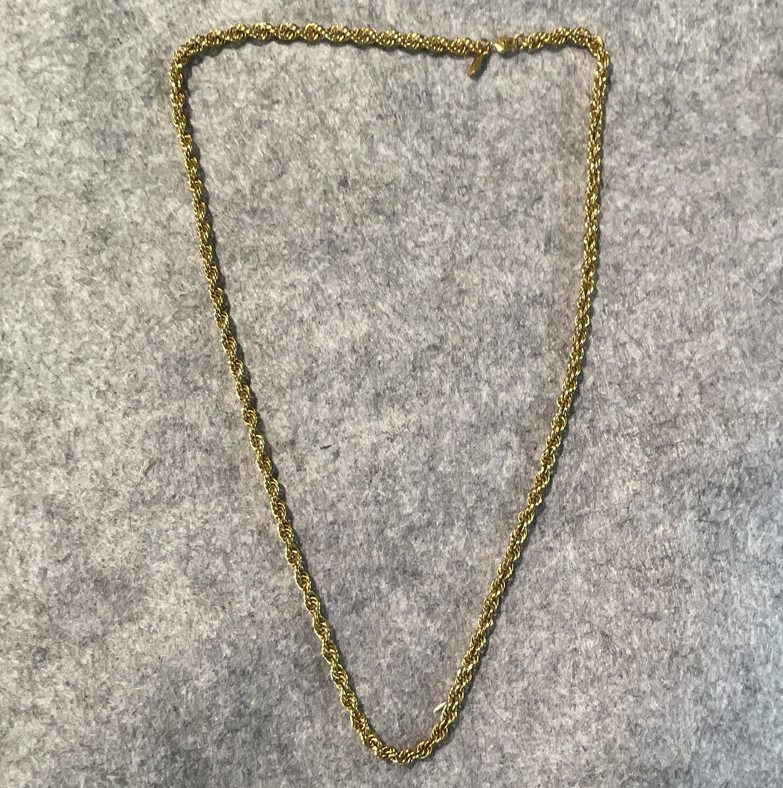 Monet Signed Gold Tone Rope Chain Necklace – Lobster Clasp, Metal