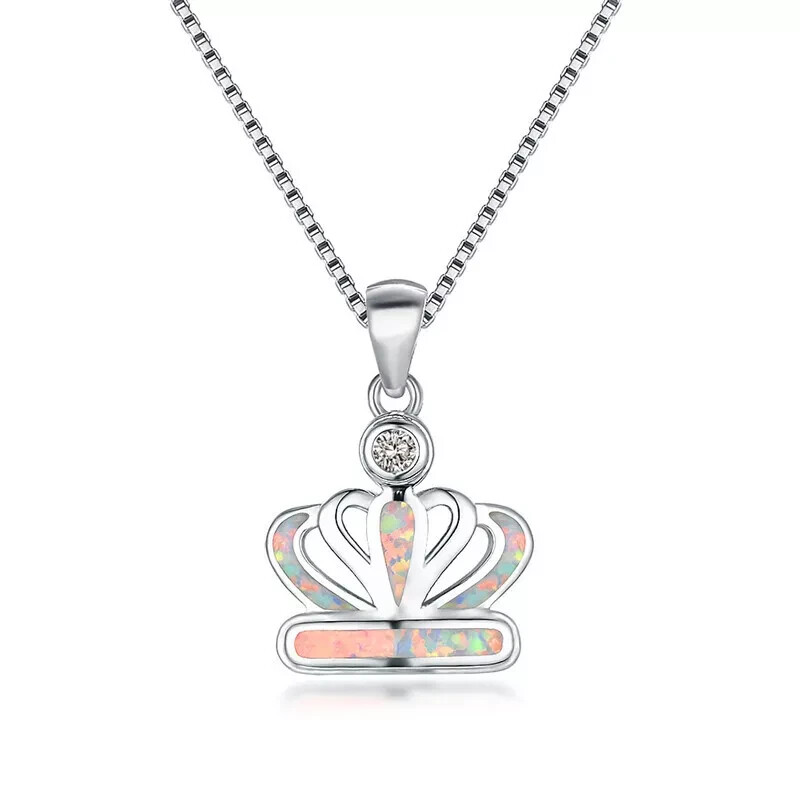 Beautiful White Enhance Opalite Pendant & 18″ Necklace! FREE SHIPPING IN USA!