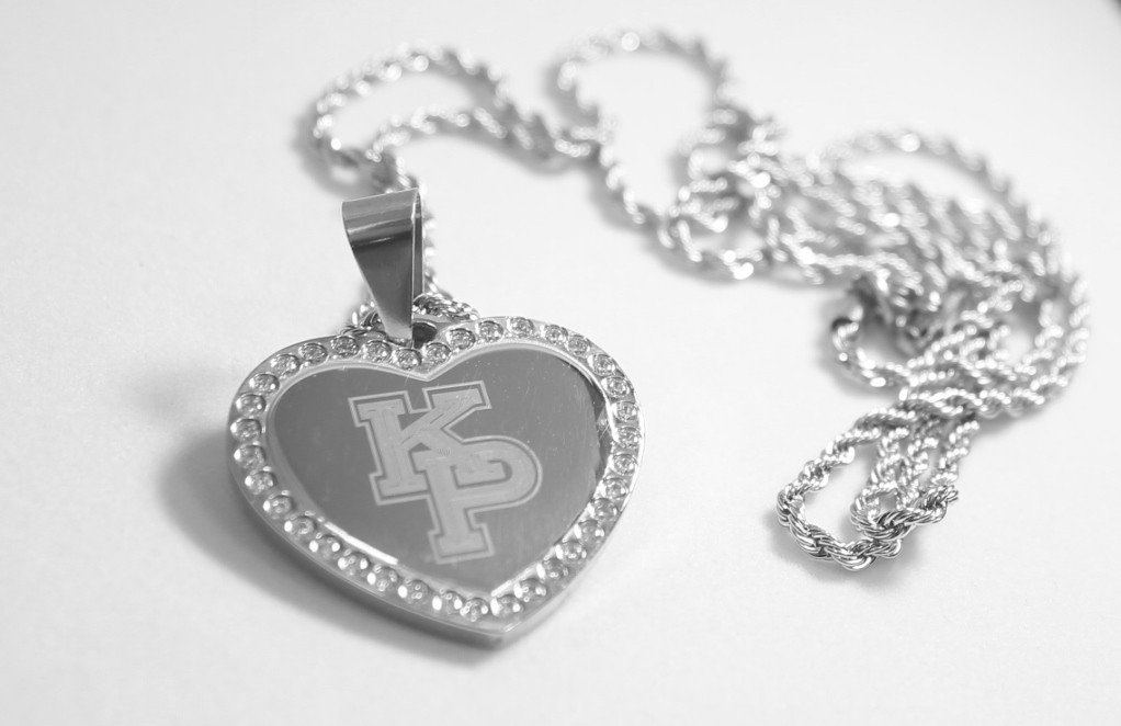 USMMA US MERCHANT MARINE ACADEMY BLING HEART STAINLESS STEEL DOG TAG KP