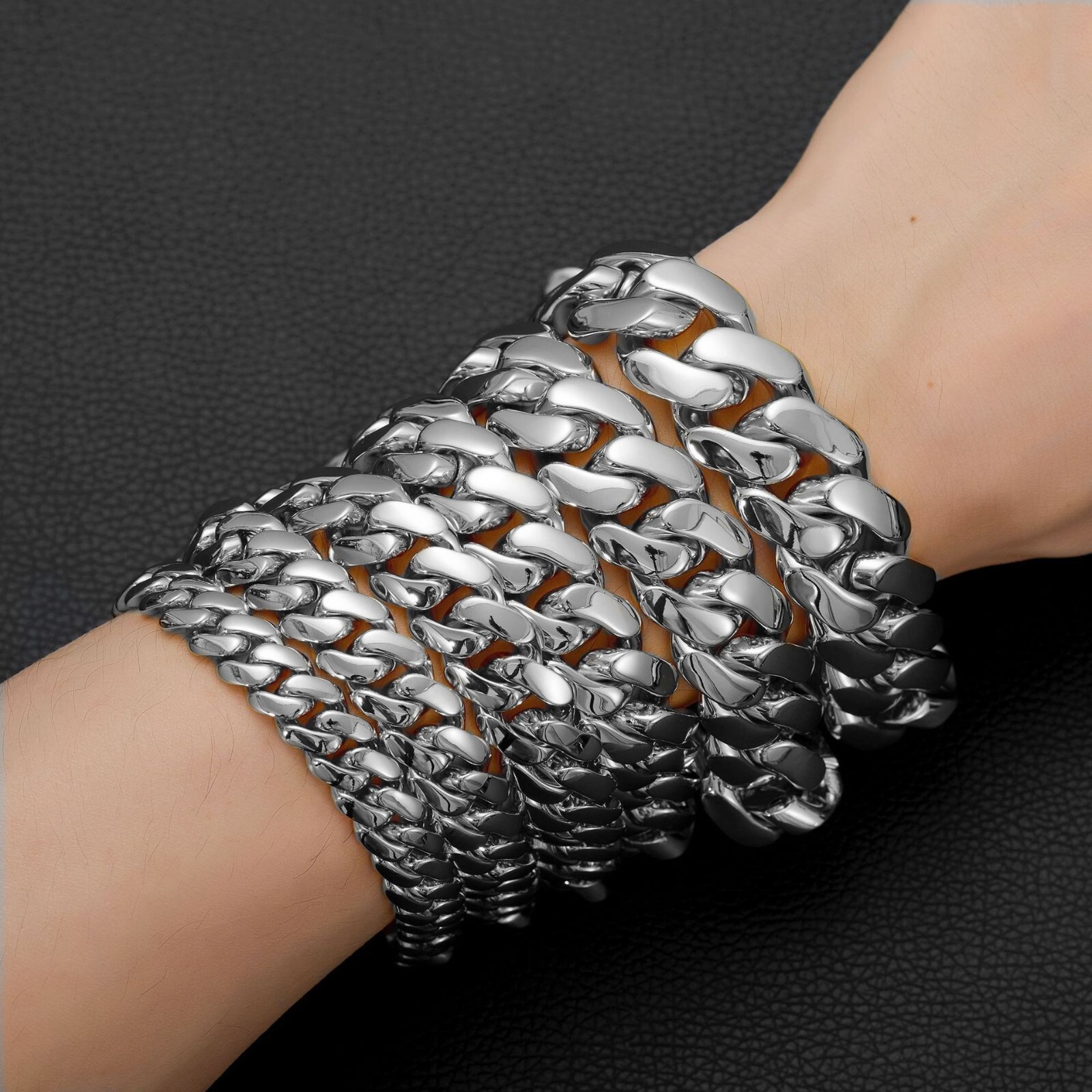 10-22mm Stainless Steel Miami Hip Hop Cuban Chain Necklaces or Bracelets