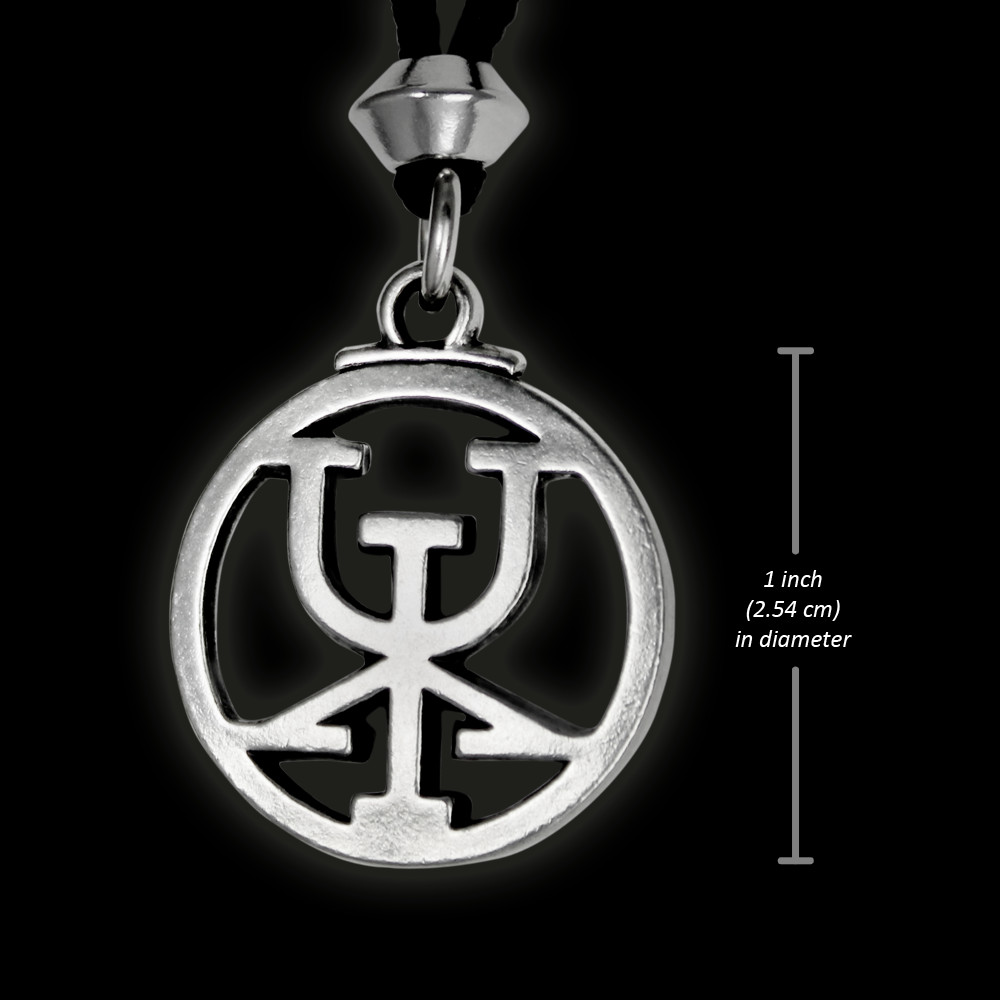 Pewter Rune for Obtaining Riches Necklace Wealth Talisman Amulet Pendant