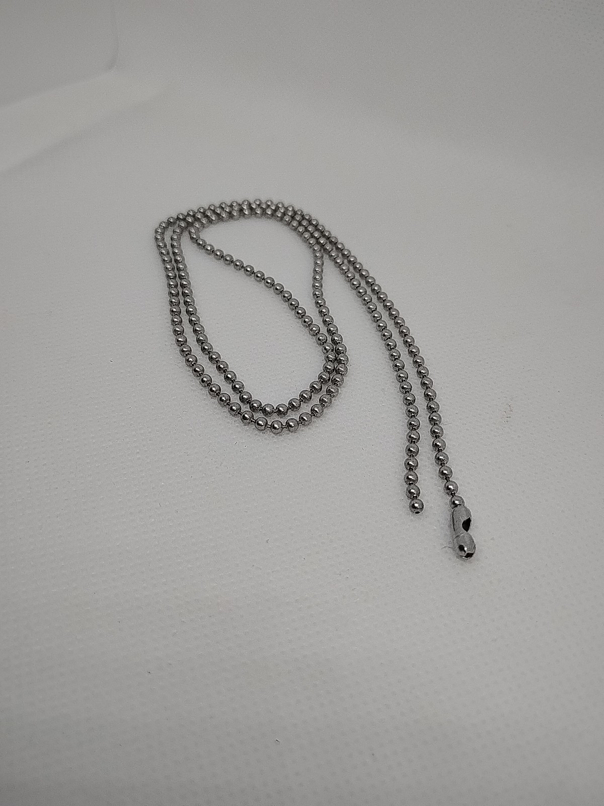 Stainless Steel Ball Chain 24″ Dog Tag Bead Necklace 2.3 Mm Mens Womens Jewelry
