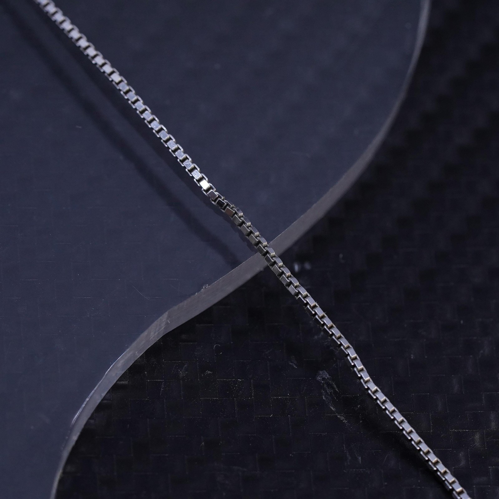 22” 1.6mm, vintage sterling silver 925 box chain necklace