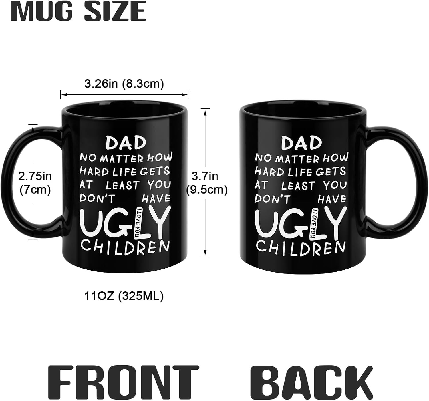 Funny 11oz Black Coffee Mug for Dad | Unique Gift for All Occasions