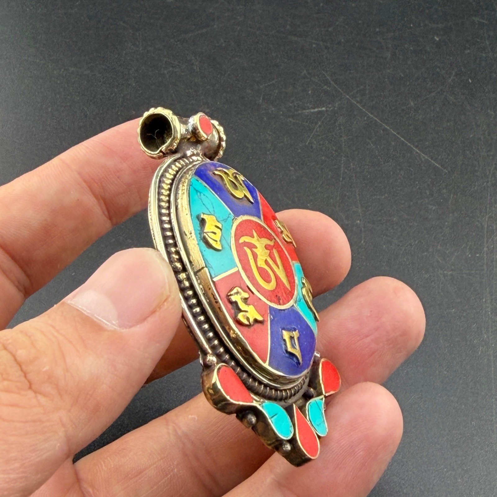 Tibetan handmade beautifully crafted multicolor pendant