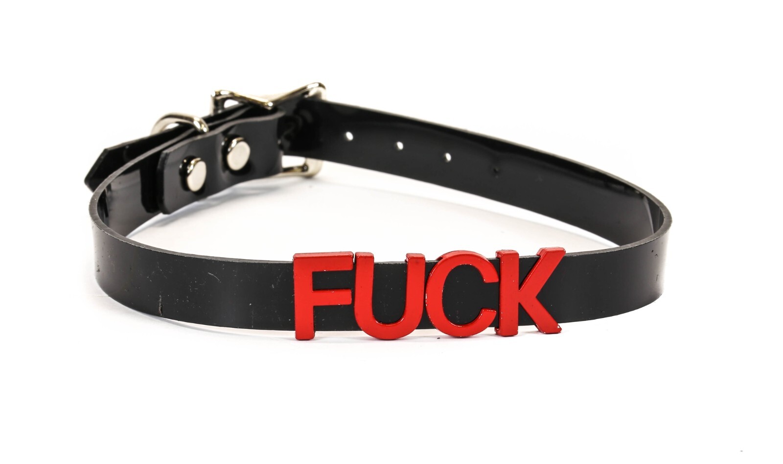 Black Vinyl Slave Name PVC Red Bdsm-Choker-Slut-Collar-Choker-Adult-Kinky