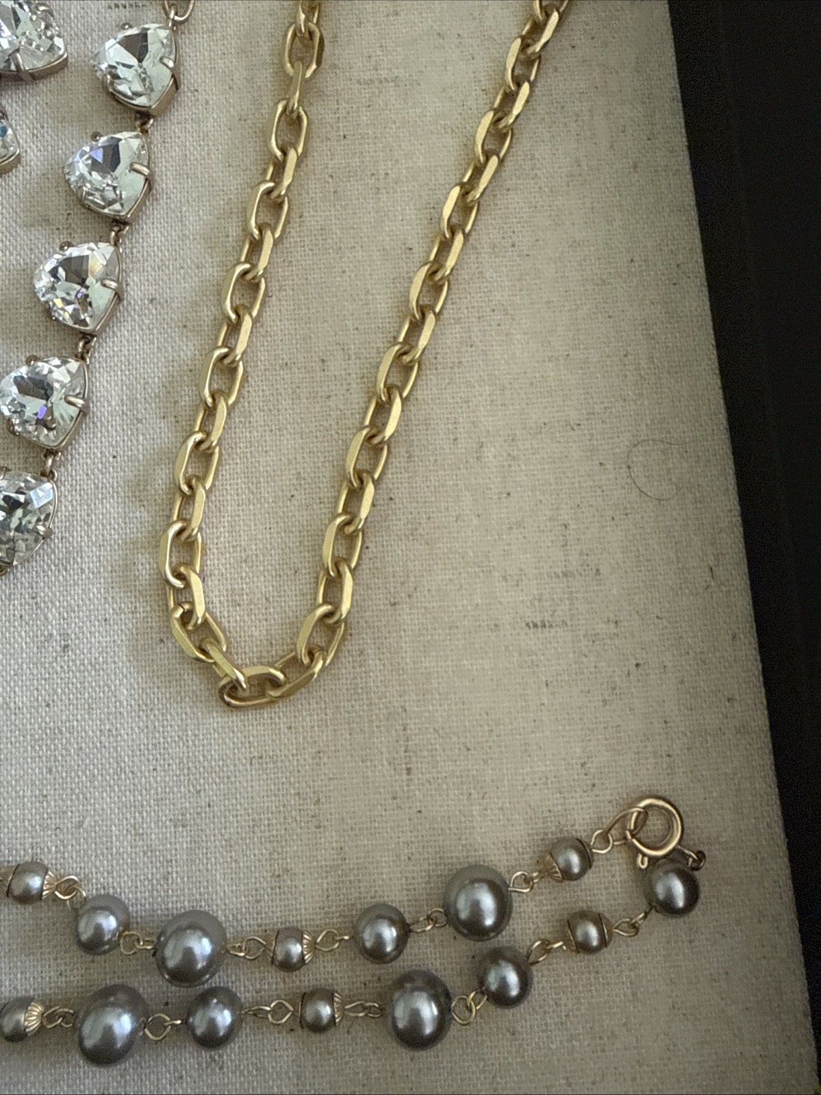 Jewelry Lot Gold Tone Sparkle Faux Pearl Gold Tone Chain Fashion Necklace Mixed