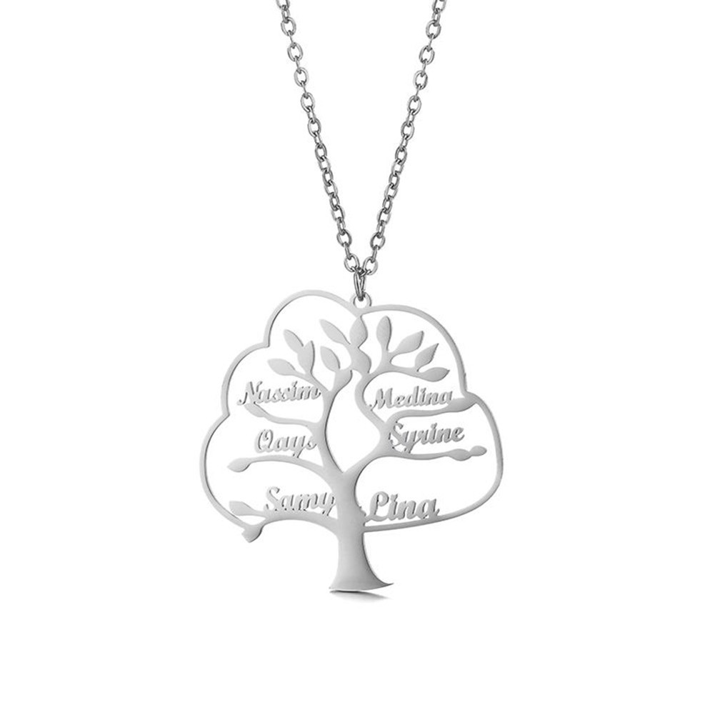 Personalized Tree of Life Name Necklace for Mother Family Names Pendant Jewelry