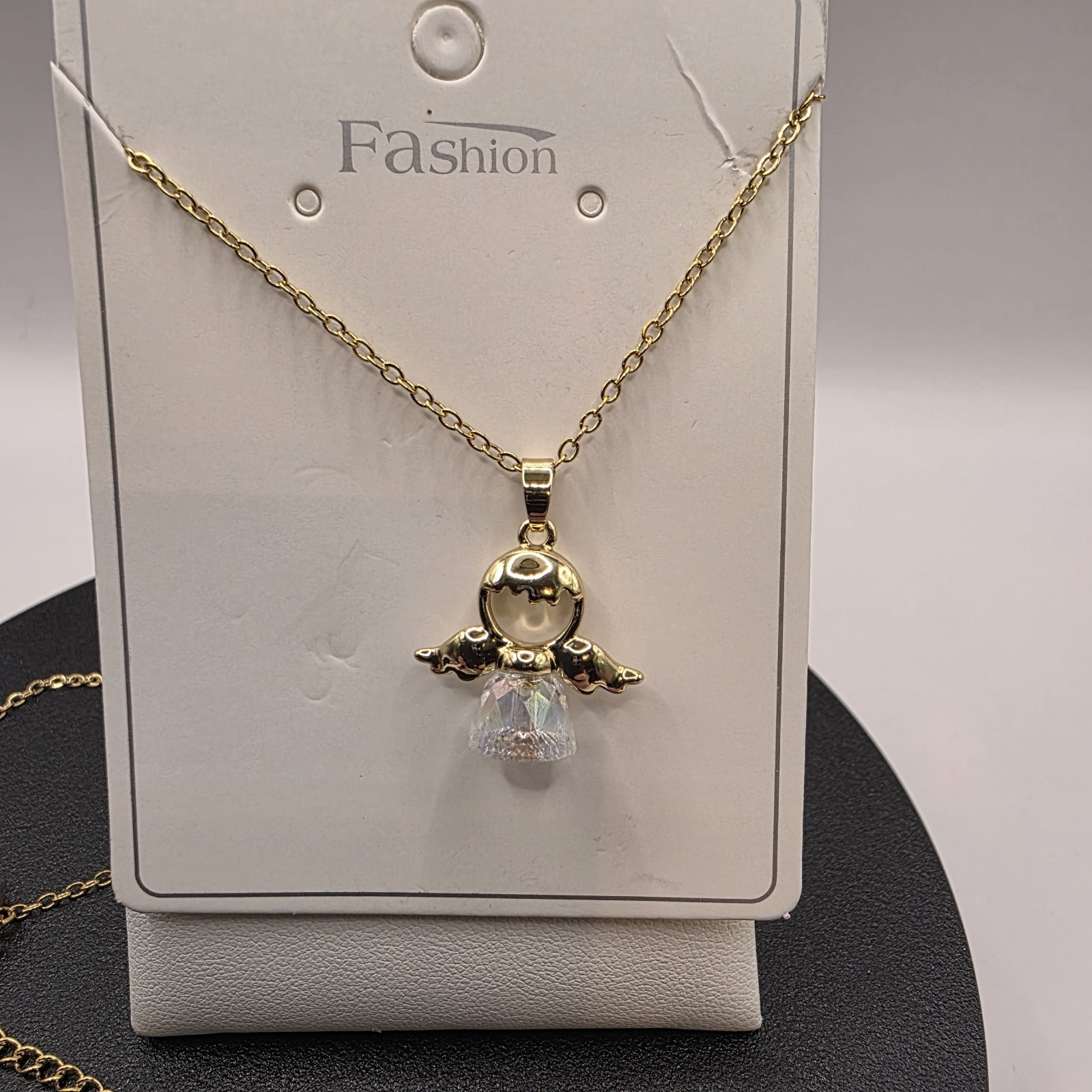 Stainless Steel Copper Plated 16″Necklace w/19mm Angel Pendant