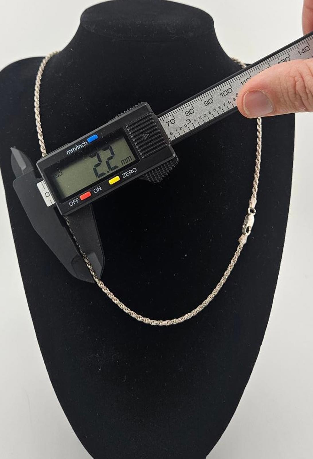 20in Sterling Silver 2.2mm Rope Necklace Chain