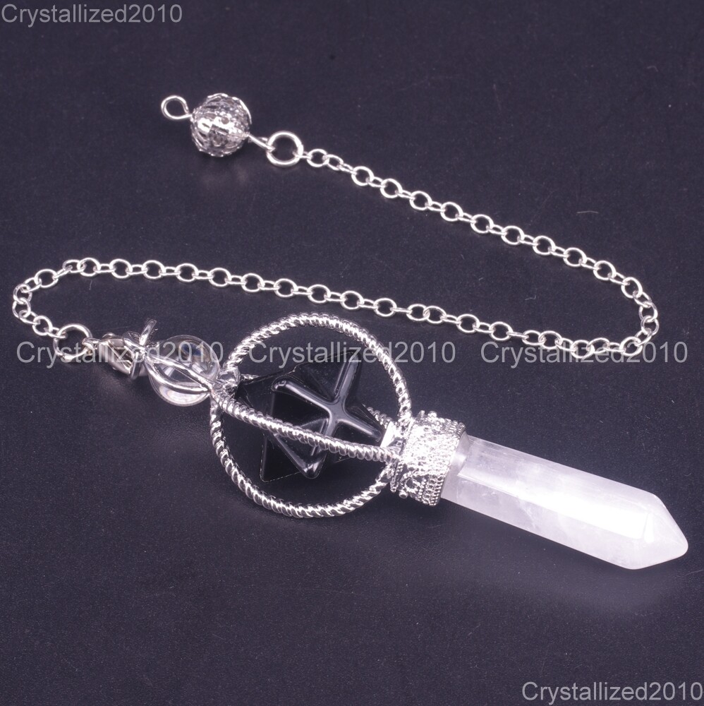 Natural Gemstones Merkaba Pendulum Healing Crystal Pointed Reiki Chakra Pendant