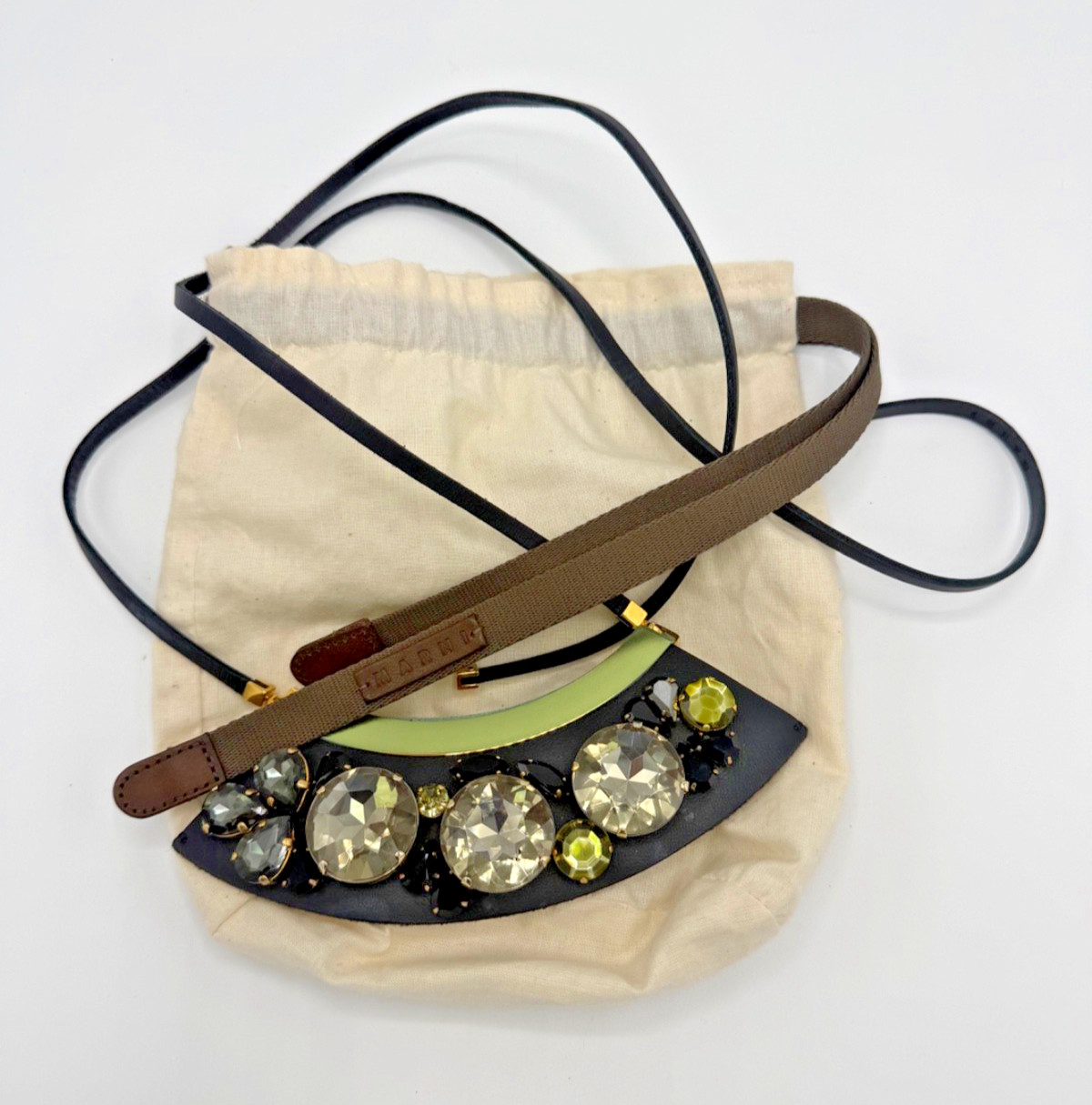 MARNI Strass Necklace with Black & Grey Crystals , COSUELO CASTIGLIONI Era VTG