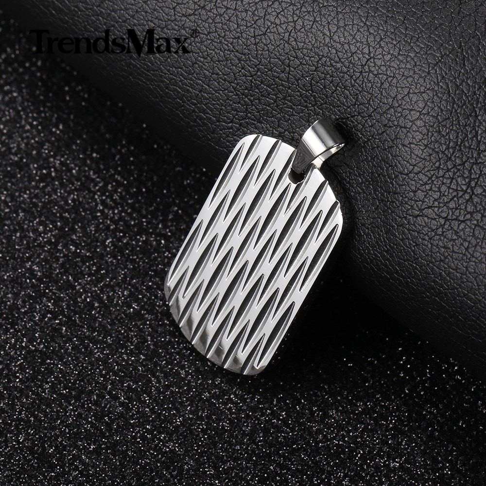 Silver/Black/Gold Plated Stainless Steel Dog Tag Pendant Necklace Shield Shape