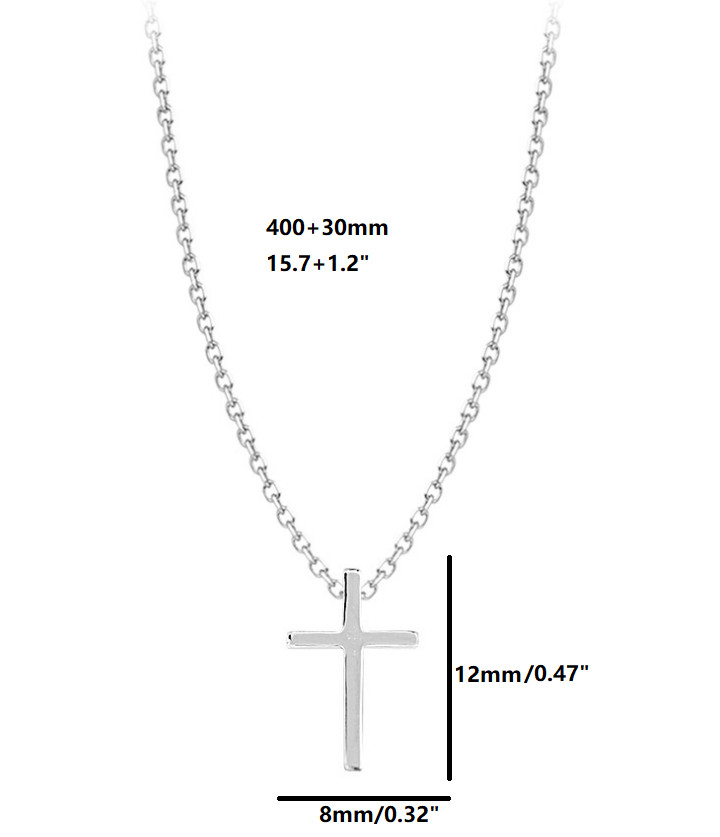 Stainless Steel Cross Plain & Simple Pendant Adjustable Necklace For Men Women