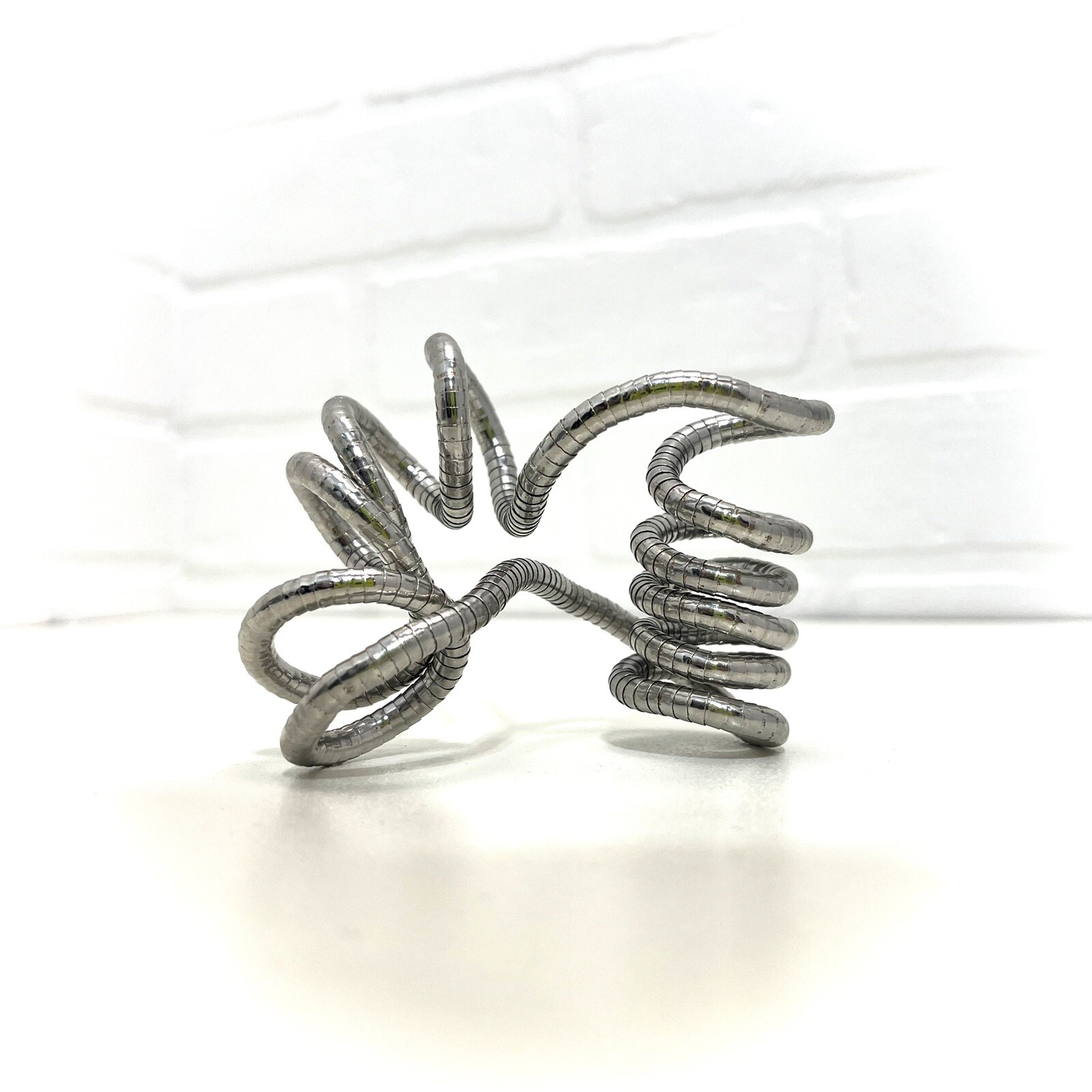 Adult Fidget. Office Toy. Repositional Art Decor. Bendable Silver Color Necklace