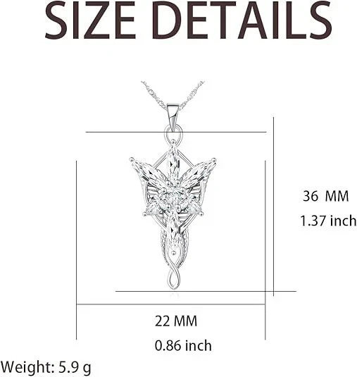 Arwen Evenstar Necklace – Lord of the Rings Pendant Jewelry for Women