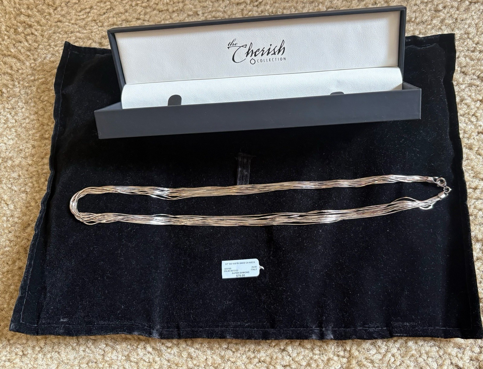 The Cherish Collection 925 Sterling Silver Snake Chain Necklace 22in Nickel-Free